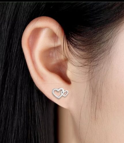 steel heart earrings